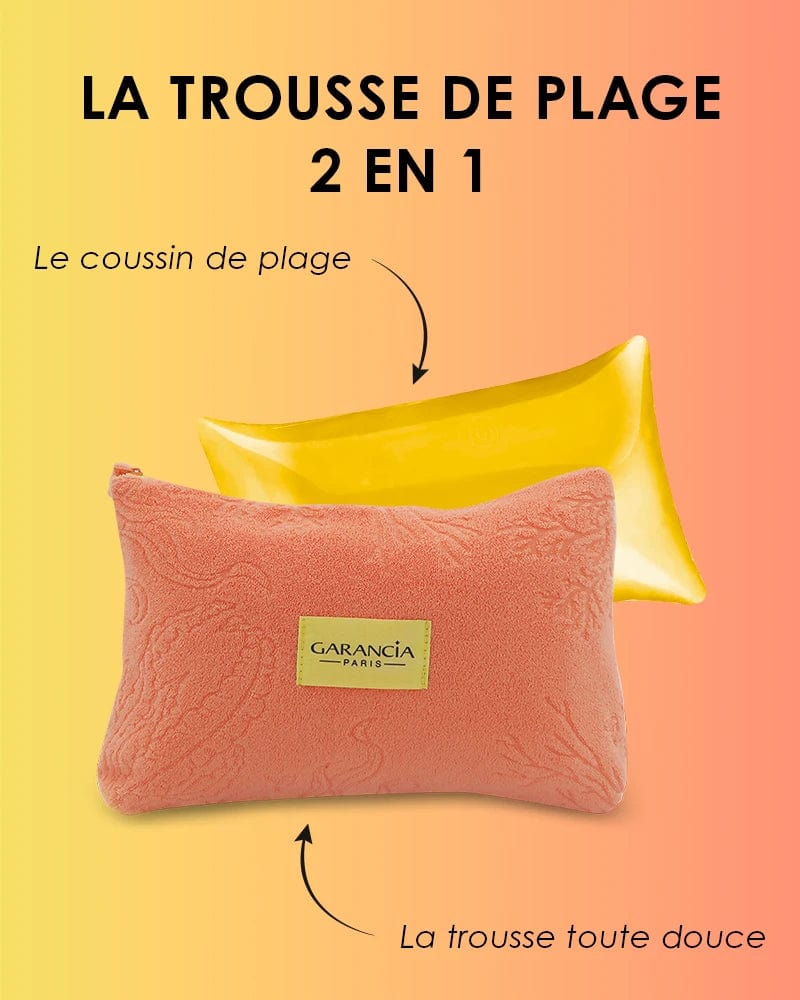 TROUSSE-COUSSIN DE PLAGE 2 EN 1